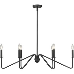 Kennedy 6 Light 36.75 inch Natural Black Linear Pendant Ceiling Light in No Shade